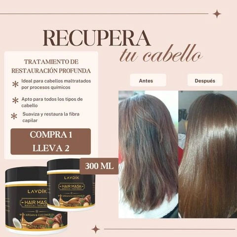 Mascarilla Capilar Restauracion total y Brillo Extremo 300 ml