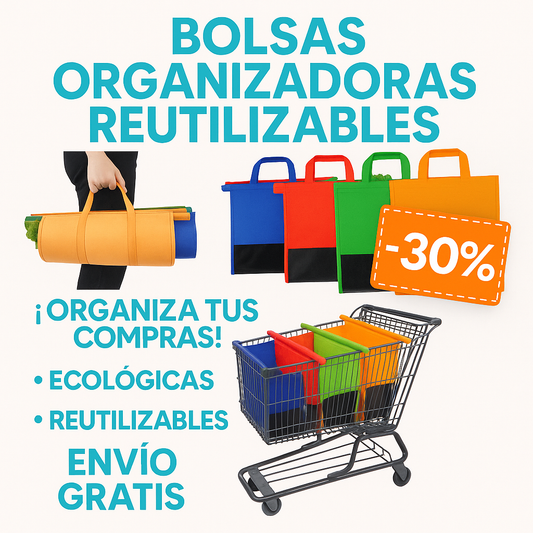 Set de Bolsas Reutilizables y Plegables  para tus Compras